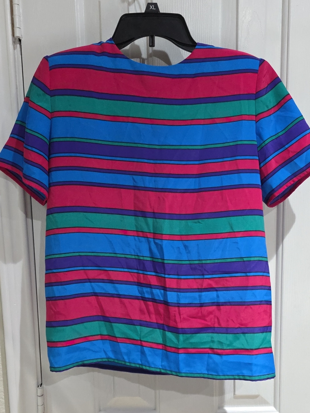 Illustrations Vintage Casual Striped Crewneck Shirt - Pink, Blue & Green Size 4P